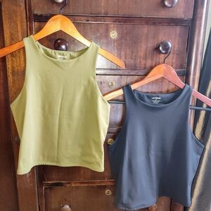 Women's Olive and Black Tank Tops